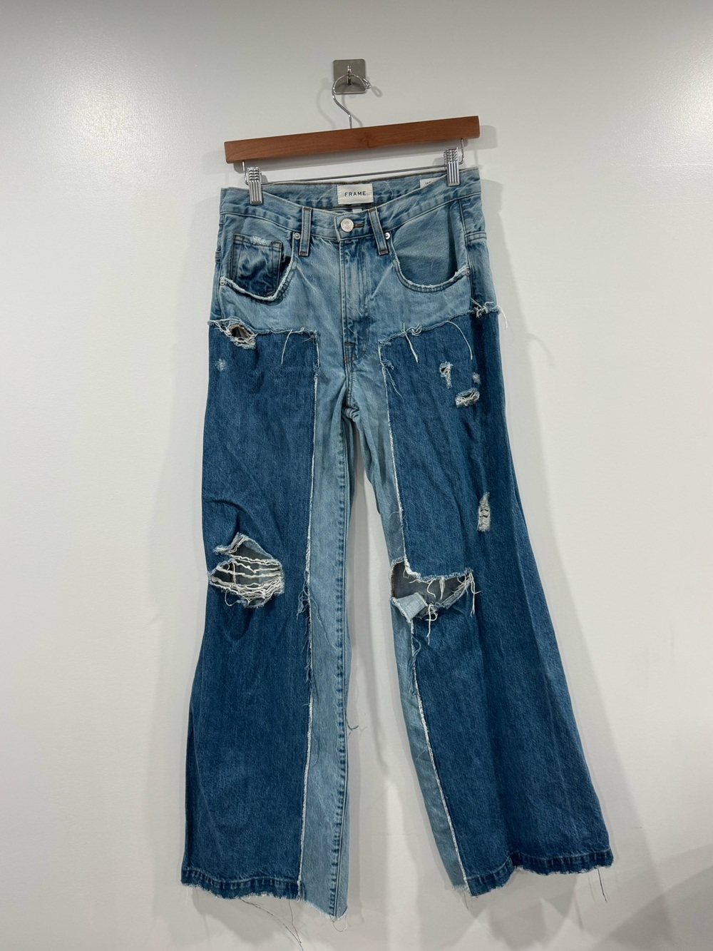 Frame Le Baggy Palazzo Distressed Jean Women Size‎ 25